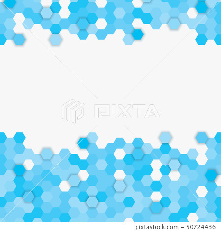 Blue random hexagon mosaic or tiles background. 50724436