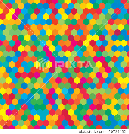 Colorful random hexagon mosaic or tiles background Colorful random hexagon mosaic or tiles background 50724462