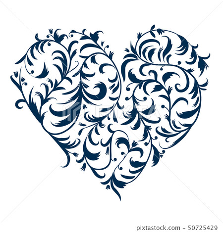 Floral ornament heart shape for your design Floral ornament heart shape for your design 50725429