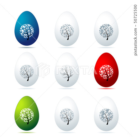 Easter eggs design, art trees 50725500