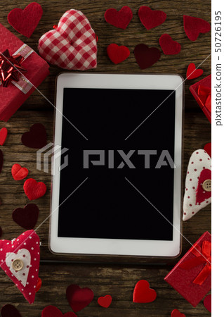 Heart shape decorations, gifts and digital tablet Heart shape decorations, gifts and digital tablet 50726195