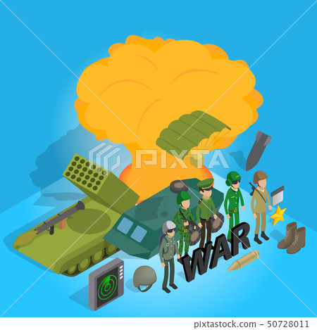 War concept banner, isometric style 50728011