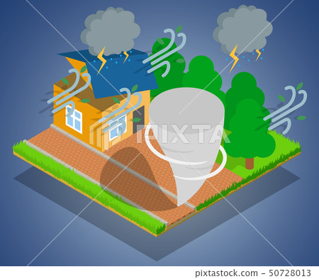 Whirlwind concept banner, isometric style 50728013