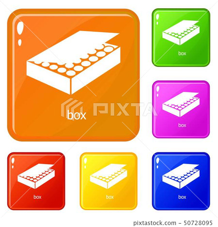 Box icons set vector color - Stock Illustration [50728095] - PIXTA