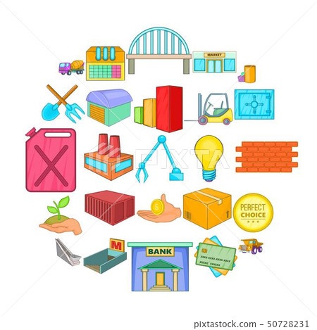Parsimony icons set, cartoon style Parsimony icons set, cartoon style 50728231