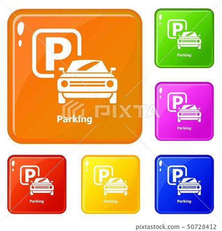 Parking icons set vector color Parking icons set vector color 50728412