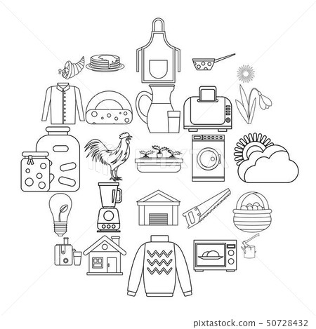 Genus icons set, outline style - Stock Illustration [50728432] - PIXTA