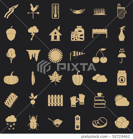 Diet vegetable icons set, simple style Diet vegetable icons set, simple style 50728462