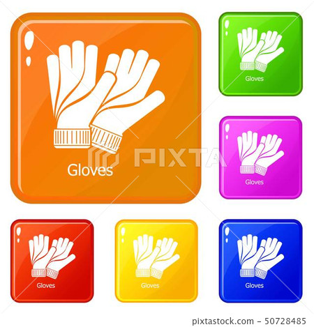 Gloves icons set vector color Gloves icons set vector color 50728485