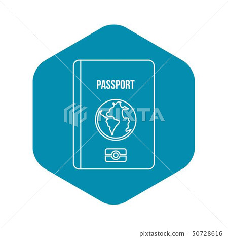 Passport icon, outline style 50728616