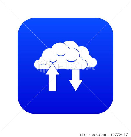 Clouds with arrows icon digital blue Clouds with arrows icon digital blue 50728617