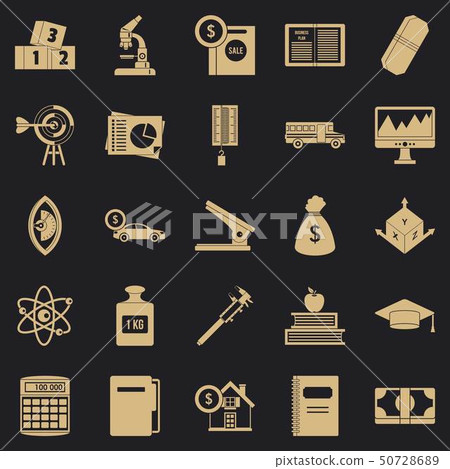 Adding machine icons set, simple style - Stock Illustration [50728689 ...