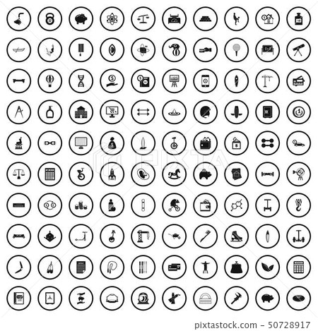 100 balance icons set, simple style 100 balance icons set, simple style 50728917