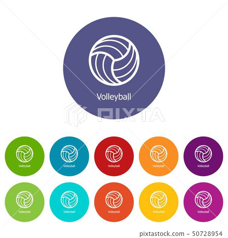 Volleyball icons set vector color 50728954