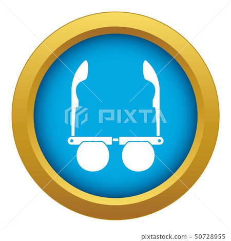 Glasses with black round lenses icon blue vector isolated Glasses with black round lenses icon blue vector isolated 50728955