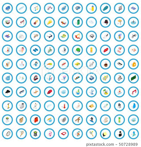 100 amusement icons set, isometric 3d style 100 amusement icons set, isometric 3d style 50728989