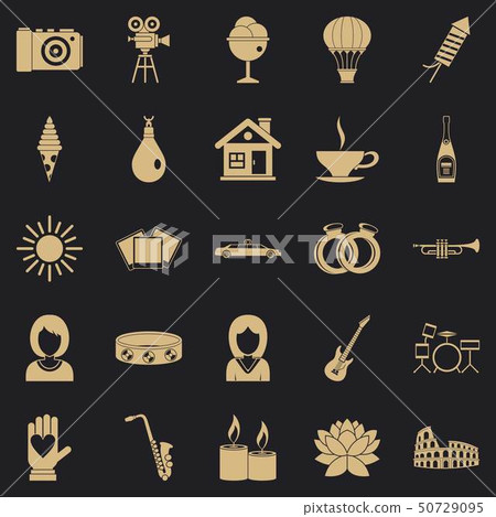 Photo icons set, simple style 50729095