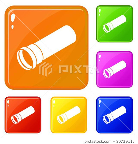 Plastic pipe icons set vector color Plastic pipe icons set vector color 50729113