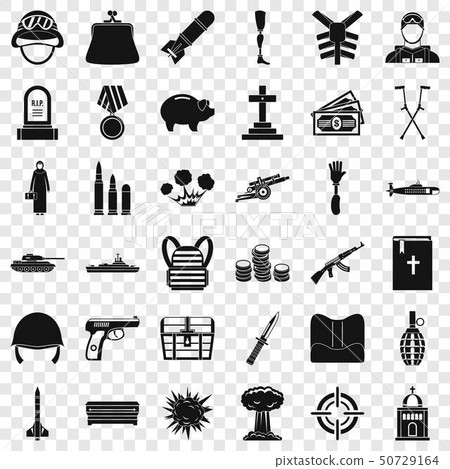 War gun icons set, simple style 50729164