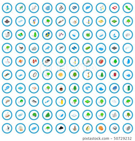 100 beautiful icons set, isometric 3d style - Stock Illustration ...