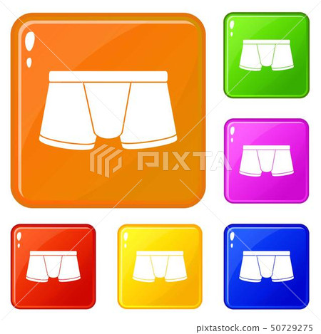 Boxers underpants icons set vector color 50729275