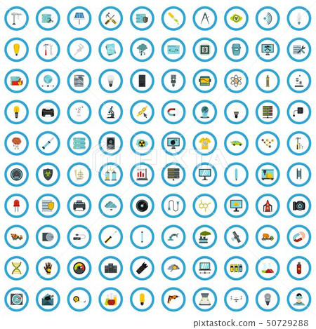 100 anthropogenic icons set, flat style 100 anthropogenic icons set, flat style 50729288