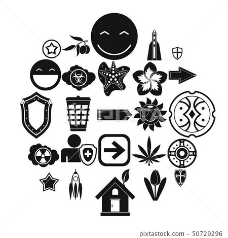 Emblem icons set, simple style 50729296