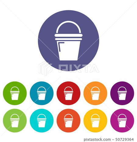 Water bucket icons set vector color 50729364
