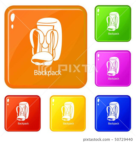 Backpack icons set vector color 50729440