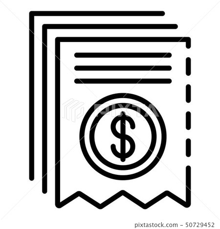 Payment receipt icon, outline style 50729452