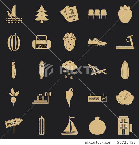 Water sports icons set, simple style Water sports icons set, simple style 50729453
