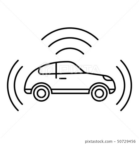Driverless car icon, outline style 50729456