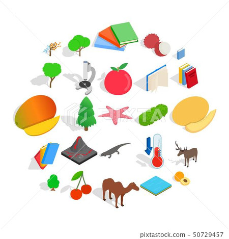Care of flora icons set, isometric style Care of flora icons set, isometric style 50729457
