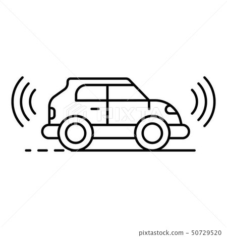 Electric self driving car icon, outline style 50729520