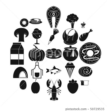 Favorite food icons set, simple style Favorite food icons set, simple style 50729535