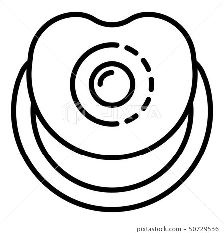 Rubber pacifier icon, outline style Rubber pacifier icon, outline style 50729536