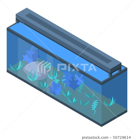 Office aquarium icon, isometric style 50729614