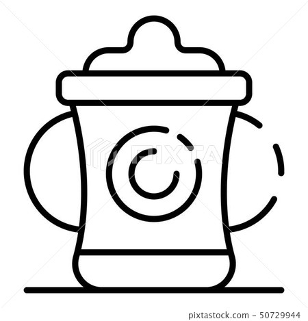 Trendy sippy cup icon, outline style Trendy sippy cup icon, outline style 50729944