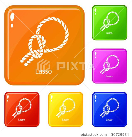 Lasso icons set vector color 50729984