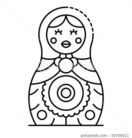 Nesting Doll Icon Outline Style Stock Illustration 50730021