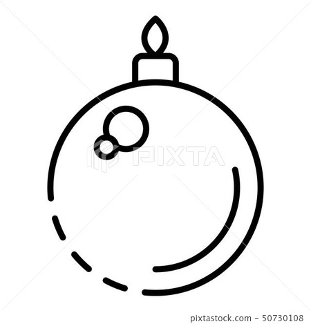 Fir tree xmas toy ball icon, outline style 50730108