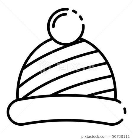 Kid winter headwear icon, outline style 50730111