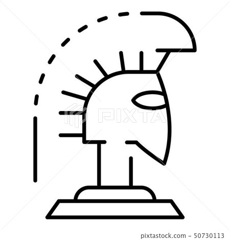 Greek helmet icon, outline style 50730113