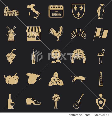 Winery icons set, simple style Winery icons set, simple style 50730145