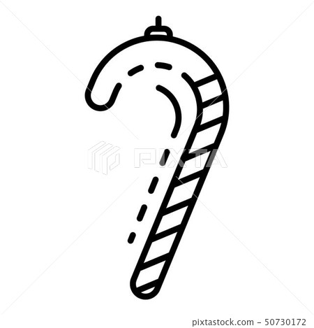 Candy cane icon, outline style 50730172