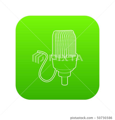 Retro microphone icon green vector 50730386