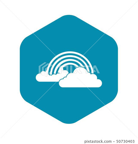 Rainbow and clouds icon, simple style 50730403