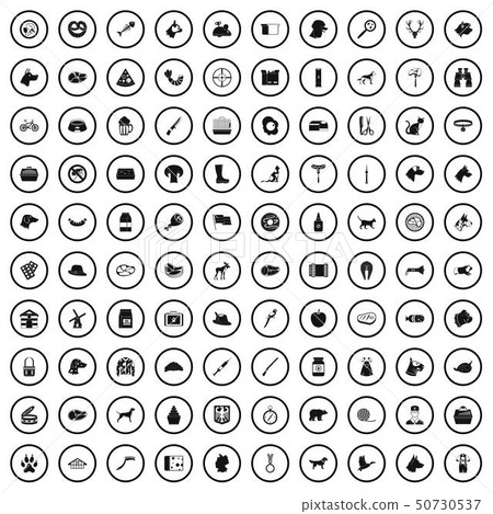 100 dog icons set, simple style 100 dog icons set, simple style 50730537