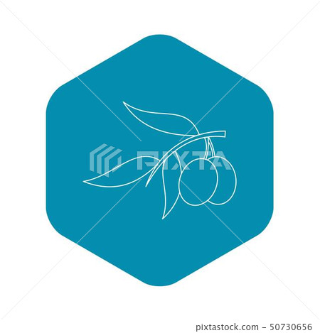 Olive branch with olives icon, outline style Olive branch with olives icon, outline style 50730656