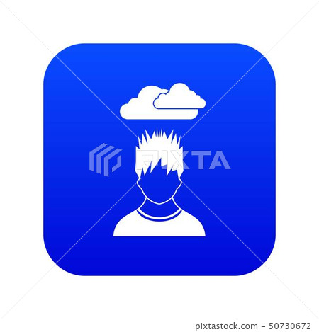 Depressed man with dark cloud over his head... - Stock Illustration ...